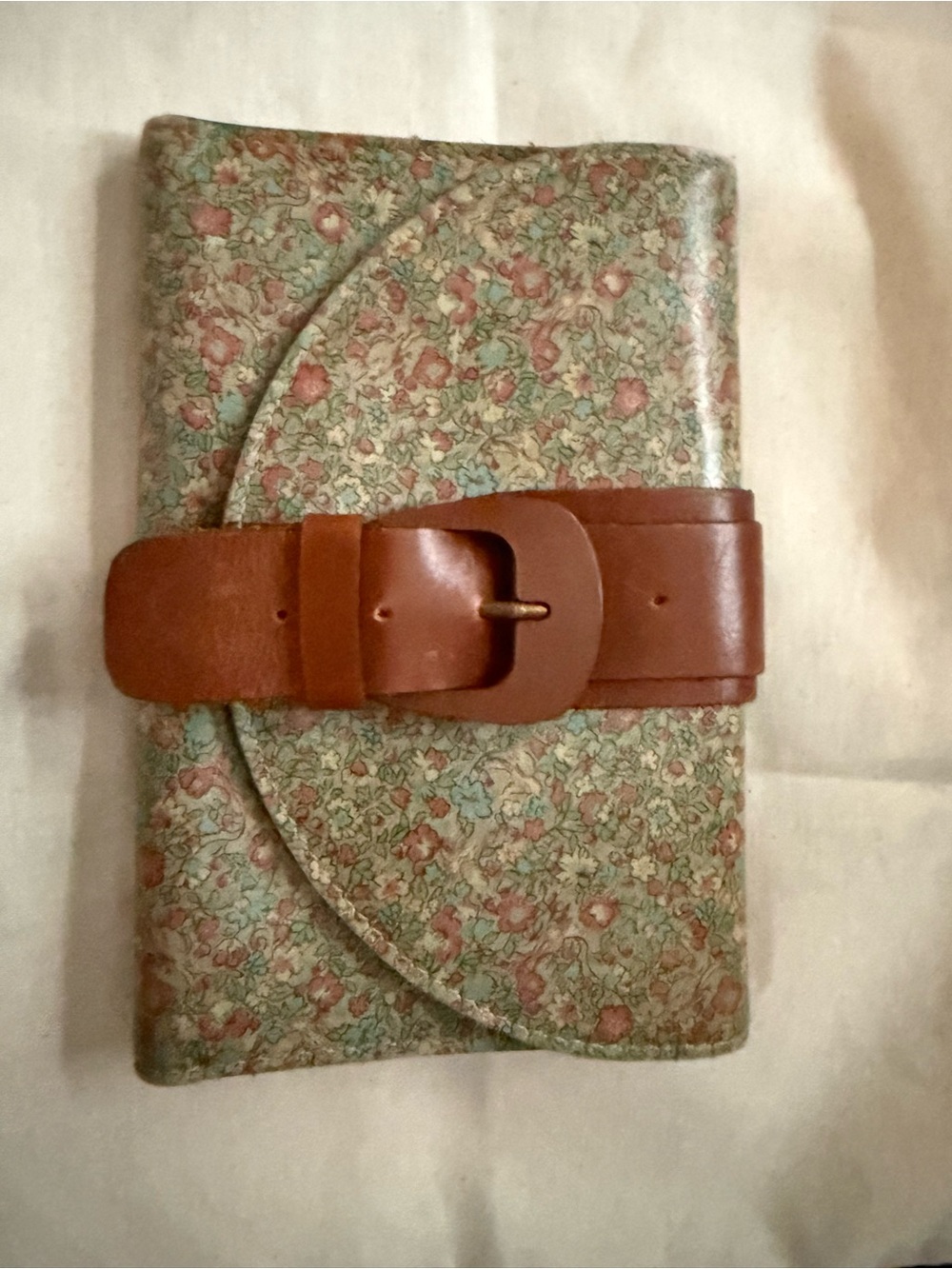 Patricia Nash Floral Print Wallet with Brown Leather Belt